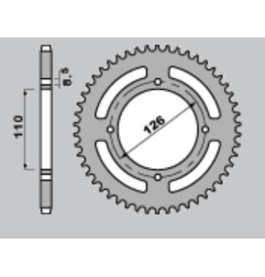 GROSSKOPF WYPRZEDAŻ ZĘBATKA TYLNA ALUMINIOWA T7075 KOLOR CZARNY 4418 50 KAWASAKI KX65 '00-'20, SUZUKI RM 65 '03-'04