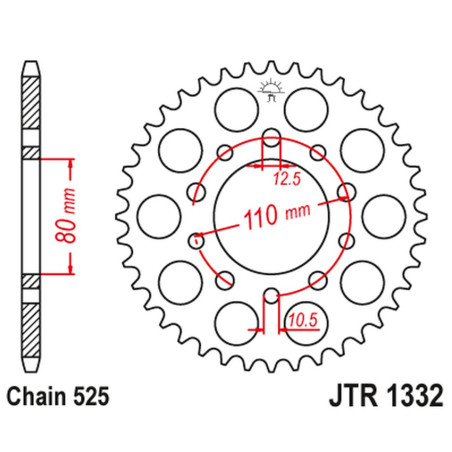 JT ZĘBATKA TYLNA 4350 45 HONDA VT 600C SHADOW '90-'07, XRV 750 AFRICA TWIN '93-'03 (435045JT) (ŁAŃC. 525)