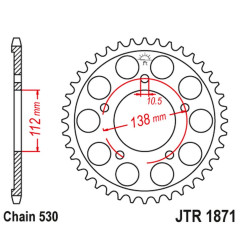 JT ZĘBATKA TYLNA 4448 48 YAMAHA R6 '99-'02 (444848JT) (ŁAŃC. 530) CZARNA