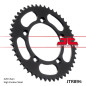 JT ZĘBATKA TYLNA 4552 50 KTM SX 60/65 '98-'21 (455250JT) (ŁAŃC. 420) KOLOR CZARNY
