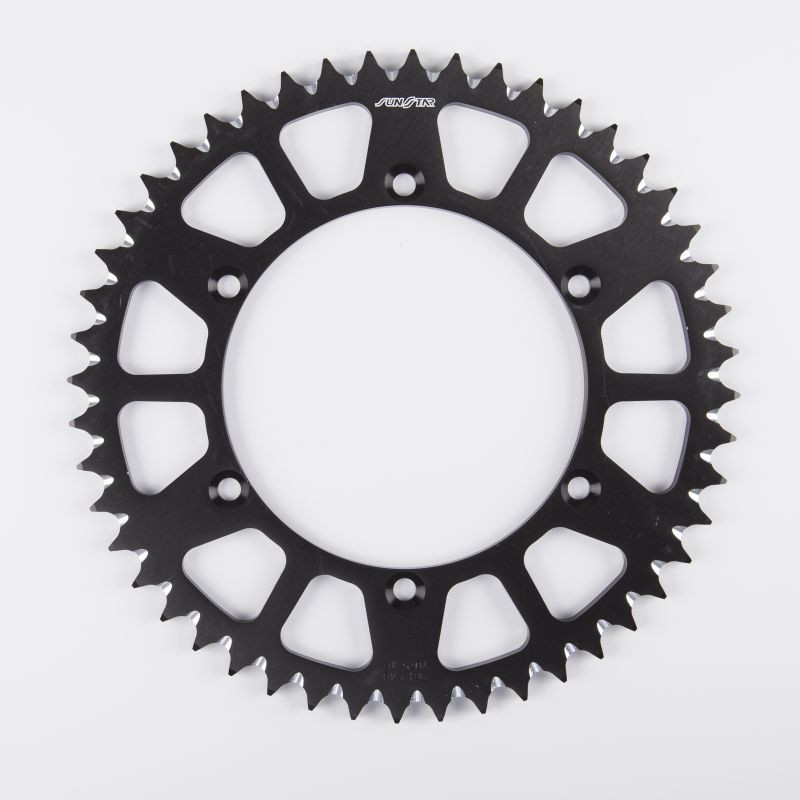 SUNSTAR ZĘBATKA TYLNA ALUMINIOWA (ERGAL) 489 49 KAWASAKI KX 125 '83-07, KX 250 '82-10 KOLOR CZARNY - OFERTA SPECJALNA