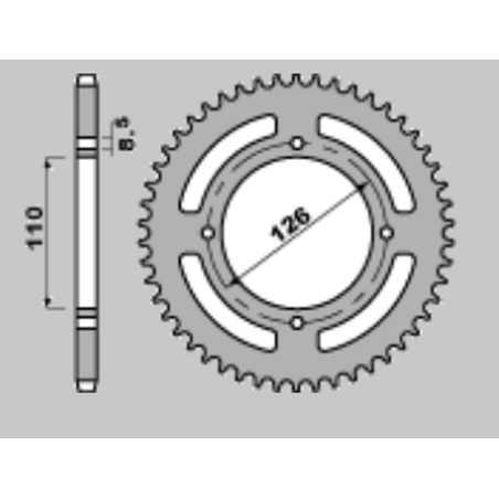 GROSSKOPF WYPRZEDAŻ ZĘBATKA TYLNA ALUMINIOWA T7075 KOLOR CZARNY 4418 52 KAWASAKI KX65 '00-'20, SUZUKI RM 65 '03-'04