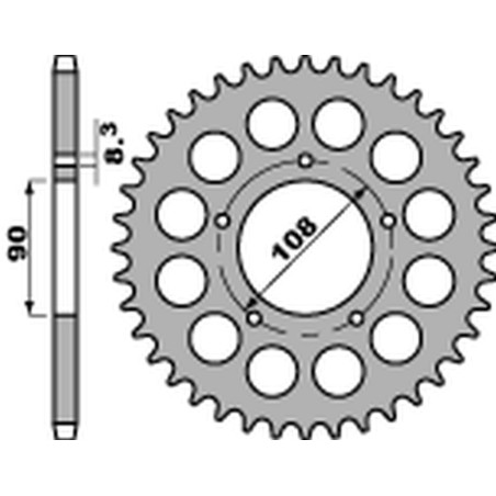 PBR WYPRZEDAZ ZĘBATKA TYLNA 1022 40 C45 DUCATI 500 DESMO/ SL '79-'84, 750 F1 '85-'88, 900 S2 '83-'85
