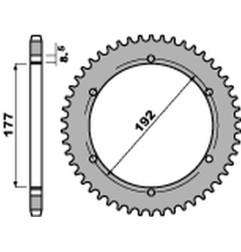 PBR WYPRZEDAZ ZĘBATKA TYLNA 223 54 F HUSQVARNA WR 250 '83-'84, WR/CR 250 '80, WR 350 '81-'88, WR/CR 400 '81-'89