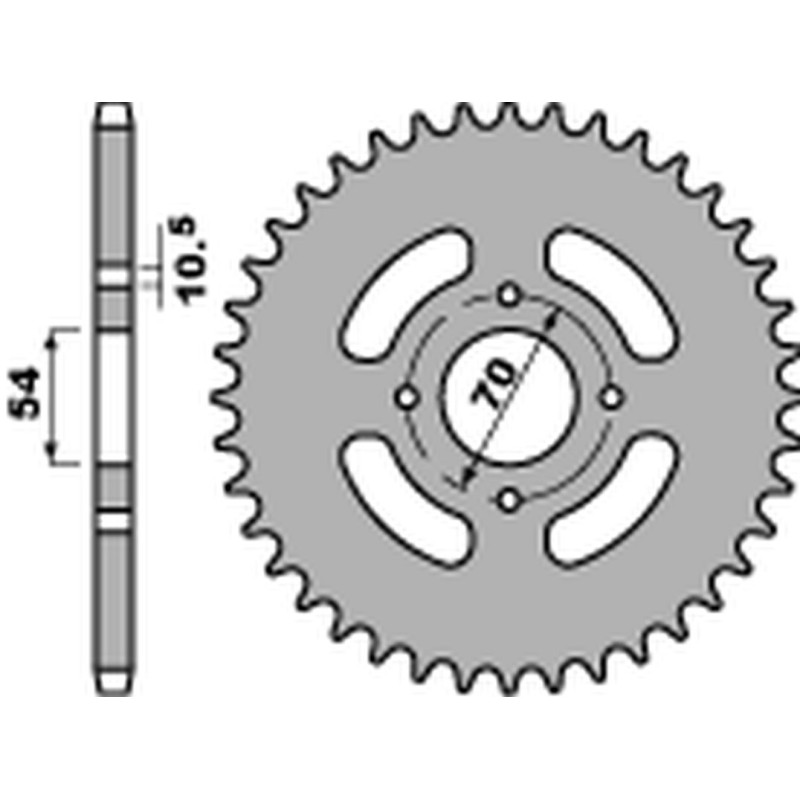 PBR ZĘBATKA TYLNA 4304 44 C45 HONDA CBR 125R '04-'10 (JTR1206.44) (ŁAŃC. 428) (STD.+2) (MADE IN ITALY)