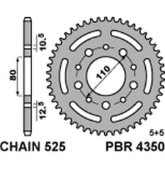 PBR WYPRZEDAZ ZĘBATKA TYLNA 4350 43 C45 HONDA CB 500 '94-'03, CB 750 '91-'03, VT 600 SHADOW '90-'04 (JTR1332.43)