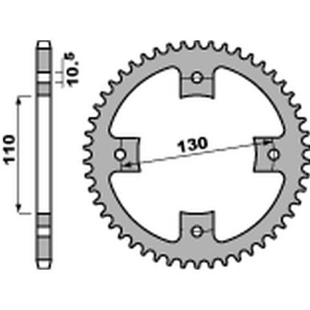 PBR WYPRZEDAZ ZĘBATKA TYLNA 4355 50 C45 HONDA TRX 90 '93-'19, TRX 125 '85-'88 (JTR1355.50) (ŁAŃC.428) (STD.)