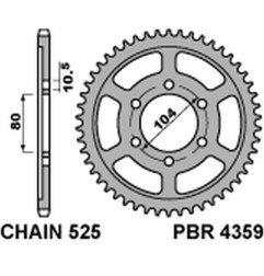 PBR PROMOCJA ZĘBATKA TYLNA 4359 44 C45 KAWASAKI ZXR 750R NINJA '96-'03, KLZ VERSYS 1000 '12-'20, Z 1000 '03-'20