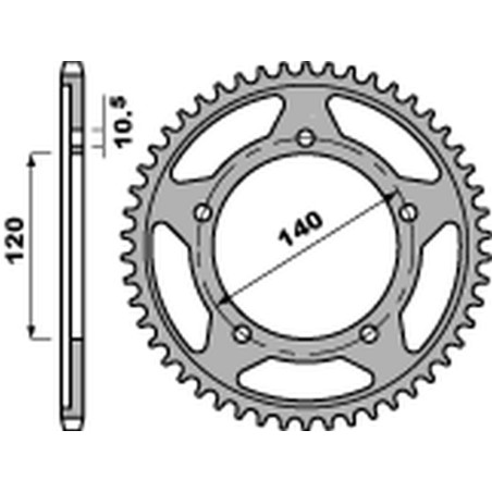 PBR WYPRZEDAZ ZĘBATKA TYLNA 4398 49 C45 SUZUKI DL 1000 V-STROM '02-'19, GSX-R 1000 '01-'19, GSX-R /GSR '06-'10