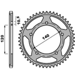 PBR ZĘBATKA TYLNA 4398 50 C45 SUZUKI DL 1000 V-STROM '02-'19, GSX-R 1000 '01-'19, GSX-R /GSR '06-'10