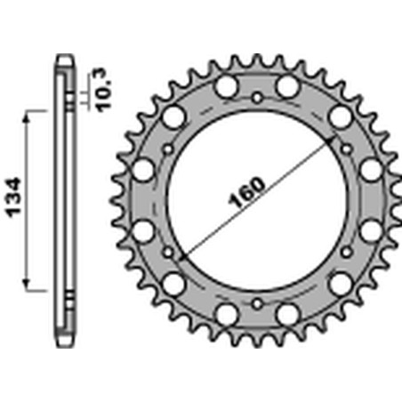 PBR WYPRZEDAZ ZĘBATKA TYLNA 4399 41 C45 HONDA CBR 1000 RR '04-'16, VTR 1000 SP1/SP2 '00-'06 (JTR1306.41) (ŁAŃC. 530)
