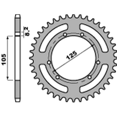PBR PROMOCJA ZĘBATKA TYLNA 4402 46 F APRILIA RX 50 '09-'16, DERBI SENDA 50 '00-'06 (JTR1131.46) (ŁAŃC. 420) (STD.-7)