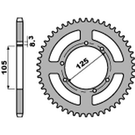 PBR PROMOCJA ZĘBATKA TYLNA 4413 52 F YAMAHA XT 125X/SM/R '05-'10 (JTR1134.52) (ŁAŃC. 428) (MADE IN ITALY)