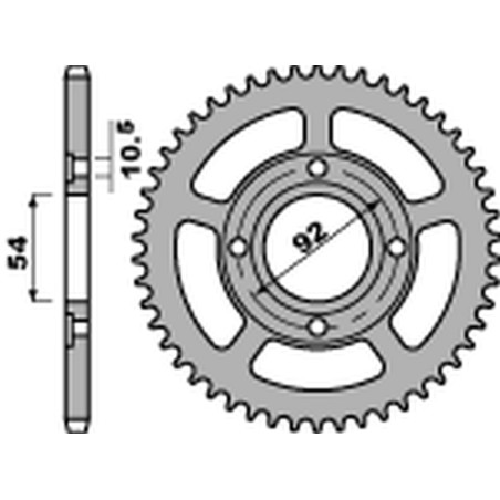 PBR WYPRZEDAZ ZĘBATKA TYLNA 4432 45 F YAMAHA TZR 50 RR / X-POWER '03-'09 (JTR1078.45) (ŁAŃC. 420) (STD.-2)
