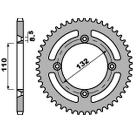 PBR WYPRZEDAZ ZĘBATKA TYLNA 4486 46 KTM SX 85 '04-'24, SX 105 '07-'11 (JTR895.46) (ŁAŃC. 428) (STD.-3) (MADE IN ITALY)
