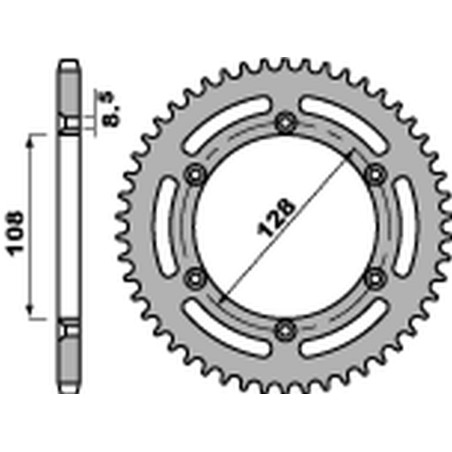 PBR WYPRZEDAZ ZĘBATKA TYLNA 4488 57 F SUZUKI DRZ 125 '03-'10, KAWASAKI KLX 125 '03-'07 (ŁAŃC. 428) (JTR797.57) (STD.)