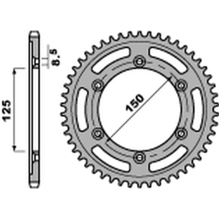 PBR WYPRZEDAZ ZĘBATKA TYLNA 4507 44 C45 KTM 690 ENDURO/SM '07-'18, 790 ADV '18-'20 (JTR897.44) (ŁAŃC.520)