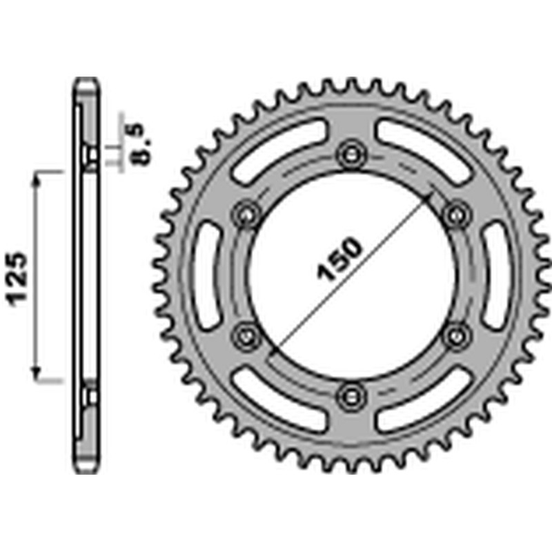PBR ZĘBATKA TYLNA 4507 46 C45 KTM 690 ENDURO/SM '07-'18, 790 ADV '18-'20 (JTR897.46) (ŁAŃC.520) (MADE IN ITALY)