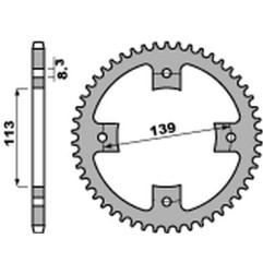 PBR WYPRZEDAZ ZĘBATKA TYLNA 4509 38 C45 SUZUKI LTZ 400 '09, LT-R 450 '06-'09 (JTR1760.38) (ŁAŃC. 520) (MADE IN ITALY)