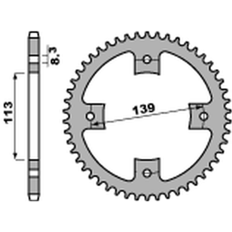 PBR WYPRZEDAZ ZĘBATKA TYLNA 4509 38 C45 SUZUKI LTZ 400 '09, LT-R 450 '06-'09 (JTR1760.38) (ŁAŃC. 520) (MADE IN ITALY)