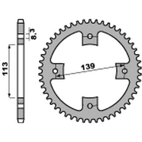 PBR WYPRZEDAZ ZĘBATKA TYLNA 4509 38 C45 SUZUKI LTZ 400 '09, LT-R 450 '06-'09 (JTR1760.38) (ŁAŃC. 520) (MADE IN ITALY)