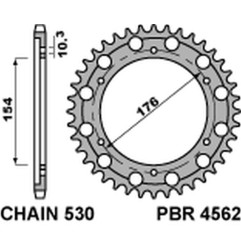 PBR ZĘBATKA TYLNA 4562 46 C45 HONDA CB 1000R '08-'18 (JTR1340.46) (ŁAŃC.530) (SDT.+2) (MADE IN ITALY)