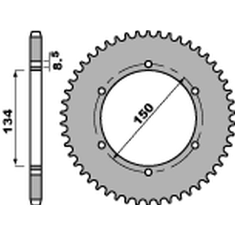 PBR WYPRZEDAZ ZĘBATKA TYLNA 463 46 C45 KAWASAKI KMX 125 '86-'03, KMX 200 '88-'92 (JTR463.46) (ŁAŃC. 428) (STD.-4)