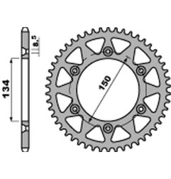 PBR WYPRZEDAZ ZĘBATKA TYLNA 489 53 C45 KAWASAKI KX/KXF 125/250 '84-'20, KDX 200/220/250 '84-'06 (JTR489.53) (ŁAŃC. 520)