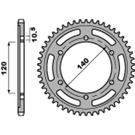 PBR PROMOCJA ZĘBATKA TYLNA 5301 47 C45 KAWASAKI ZX-6R '95-'97, W 650 '00-'06, SUZUKI GSX-R 600 '97-'00 (JTR498.47)