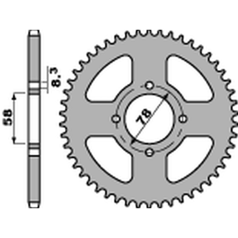 PBR ZĘBATKA TYLNA 810 38 F SUZUKI GN 125 '92-'00 (JTR810.38) (ŁAŃC. 428) (STD.-3) (MADE IN ITALY)