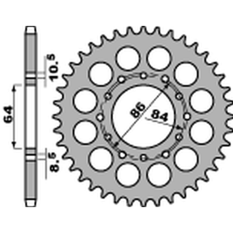 PBR WYPRZEDAZ ZĘBATKA TYLNA 814 40 C45 SUZUKI GT 380 '73-'78, GT 550 '74-'77, GS 400 '77-'80 (JTR814.40) NA ZAMÓWIENIE