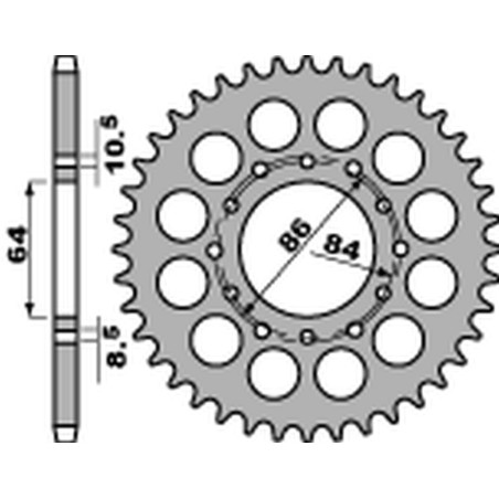 PBR WYPRZEDAZ ZĘBATKA TYLNA 814 40 C45 SUZUKI GT 380 '73-'78, GT 550 '74-'77, GS 400 '77-'80 (JTR814.40) NA ZAMÓWIENIE