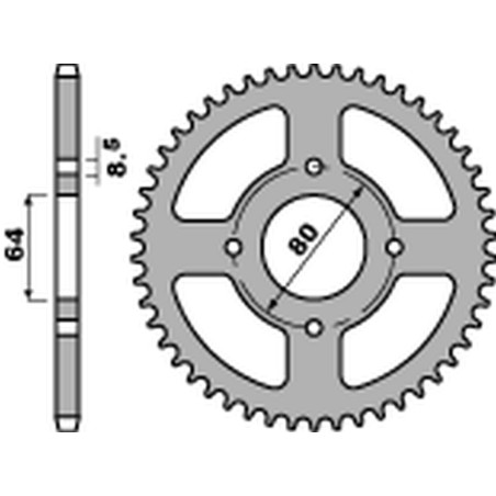 PBR ZĘBATKA TYLNA 834 35 F YAMAHA TTR 90 '00-'05, TTR 110 '11-'21 (JTR834.35) (ŁAŃC. 420) (STD.) (MADE IN ITALY)