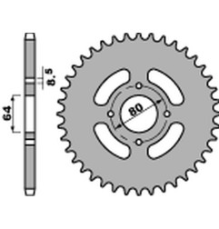 PBR ZĘBATKA TYLNA 838 46 F YAMAHA YBR 125 '05-'14, RD 125 '75-'81, DT 100 '76-'80 , JUNAK 125 (JTR838.46) (ŁAŃC.428)