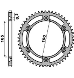 PBR WYPRZEDAZ ZĘBATKA TYLNA 896 48 C45 KTM 125/250/350 ENDURO '87-'90, MX 420/495 '81-'84, MX 500 '85-'93