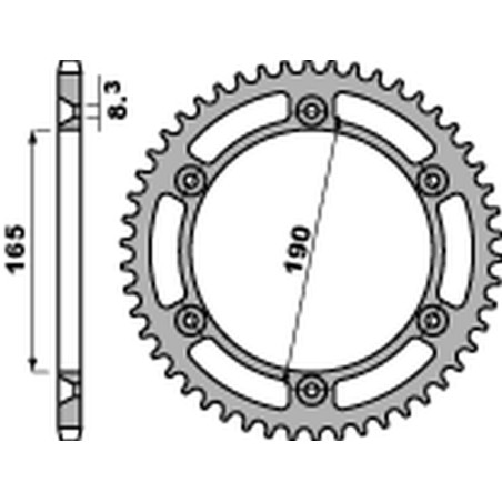 PBR WYPRZEDAZ ZĘBATKA TYLNA 896 48 C45 KTM 125/250/350 ENDURO '87-'90, MX 420/495 '81-'84, MX 500 '85-'93