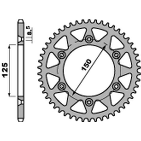 PBR ZĘBATKA TYLNA 899 41 C45 KTM SX/MXC/EXC 200 '98-'14, SX/EXC 150 '10-'22, EXC 125 '91-'16 (JTR897.41) (ŁAŃC. 520)