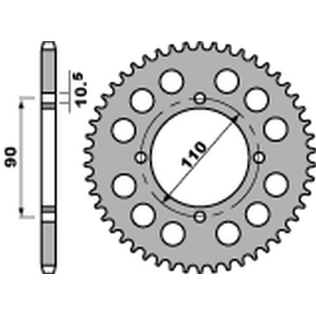 PBR WYPRZEDAZ ZĘBATKA TYLNA 901 35 F YAMAHA XS 400 '82-'88 (JTR840,35) (ŁAŃC. 530) (STD.-3) (MADE IN ITALY)