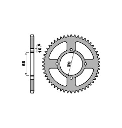 PBR WYPRZEDAZ ZĘBATKA TYLNA 256 42 C45 HONDA MTX 200 RW 83-87 (ŁAŃC. 520) (JTR243.42) (MADE IN ITALY)