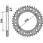 PBR WYPRZEDAZ ZĘBATKA TYLNA 258 44 C45 HONDA CB 1000 R (08-15) (SC60) (JTR1340.44) (ŁAŃC. 530) (MADE IN ITALY)
