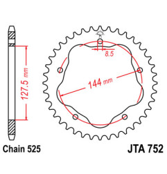 JT ZĘBATKA TYLNA 4320 42 ALUMINIOWA DUCATI 848/916/996/1000/1100 KOLOR CZARNY - ZASTĘPUJE JTA752.42