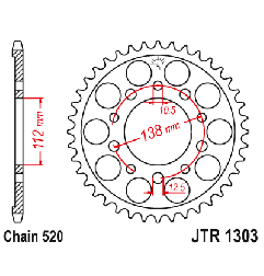 JT ZĘBATKA TYLNA 4384 43 HONDA CBR 600 '91-'98, CBR 600 '11-'14, CBR 900 RR FIREBLADE '93-'98 (JJTR1303.43) (ŁAŃC. 520)