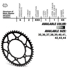 MOTO-MASTER ZĘBATKA TYLNA STALOWA ULTRALIGHT 4395 40 (439540) KTM SX 50/SX 50 MINI '04-'13 (ŁAŃC. 415) KOLOR CZARNY