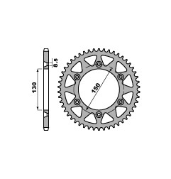 PBR ZĘBATKA TYLNA 270 47 C45 YAMAHA YZ/YZF '99-'24 (ŁAŃC. 520) (JTR251.47) (MADE IN ITALY)