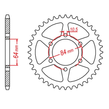 JR WYPRZEDAŻ ZĘBATKA TYLNA 814 43 SUZUKI GSX 400 '81-85, GS 400LT '81, (81443JT) (ŁAŃC. 530)