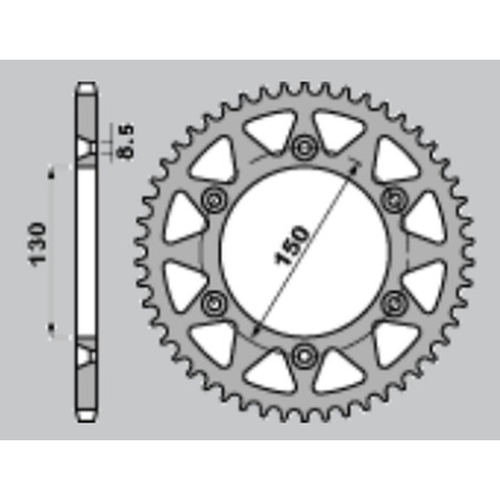 JR WYPRZEDAŻ ZĘBATKA TYLNA ALUMINIOWA T7075 270 51 (27051 YAMAHA YZ/YZF '99-'24 WRF '01-'24 (JTR251.51) (ŁAŃC. 520)
