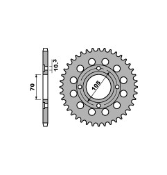 PBR PROMOCJA ZĘBATKA TYLNA 278 38 C45 HONDA CB 250/360/400 73-79 (ŁAŃC. 530) (JTR278.38) (MADE IN ITALY)