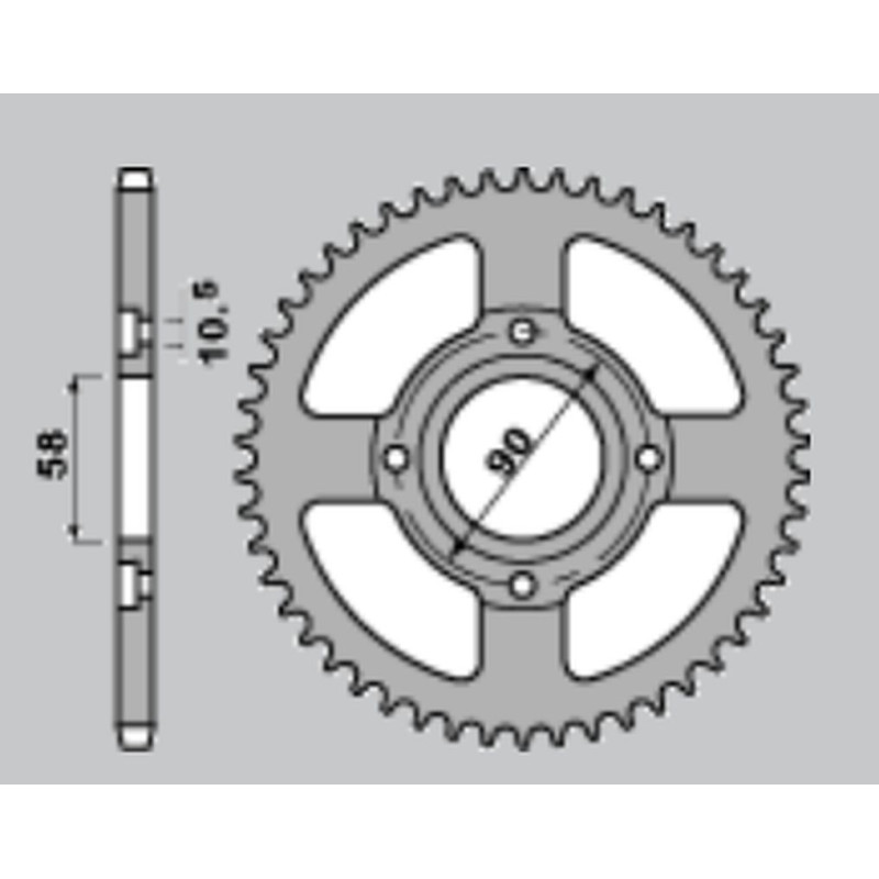 PBR ZĘBATKA TYLNA 279 45 C45 KTM 125 DUKE 11-13 (JTR273.45) (ZAMIENNA Z 4668 45) (ŁAŃC. 520) (OTWÓR 8,5MM)