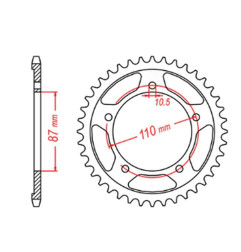 MTX PARTS ZĘBATKA TYLNA 795 39 SUZUKI GS 500 E/F '88-'10 (JTR823.39) (ŁAŃC. 520)