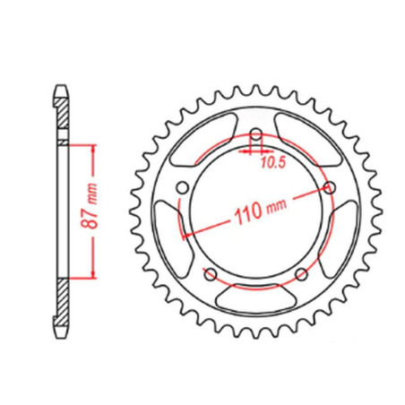 MTX PARTS ZĘBATKA TYLNA 795 39 SUZUKI GS 500 E/F '88-'10 (JTR823.39) (ŁAŃC. 520)